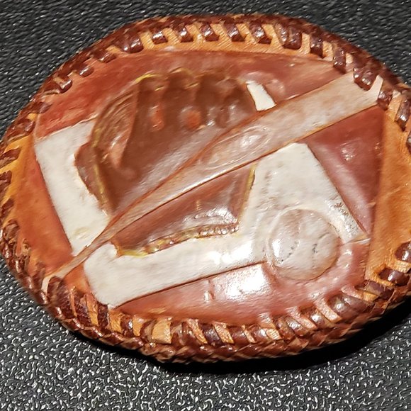 Baseball Belt Buckle - Leather - Vintage - Unique! - Picture 3 of 4